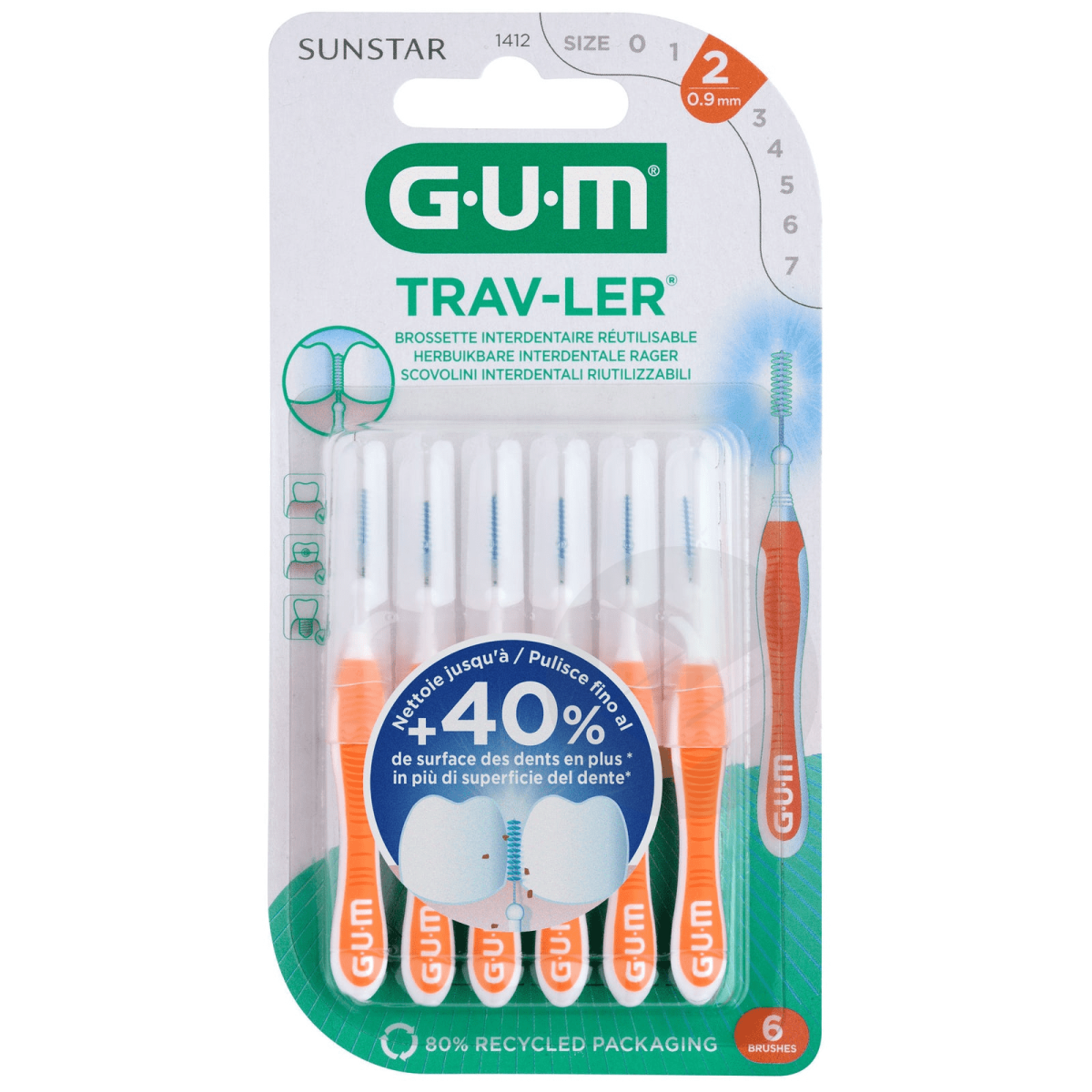 Brossette interdentaire Taille 2 0,9mm