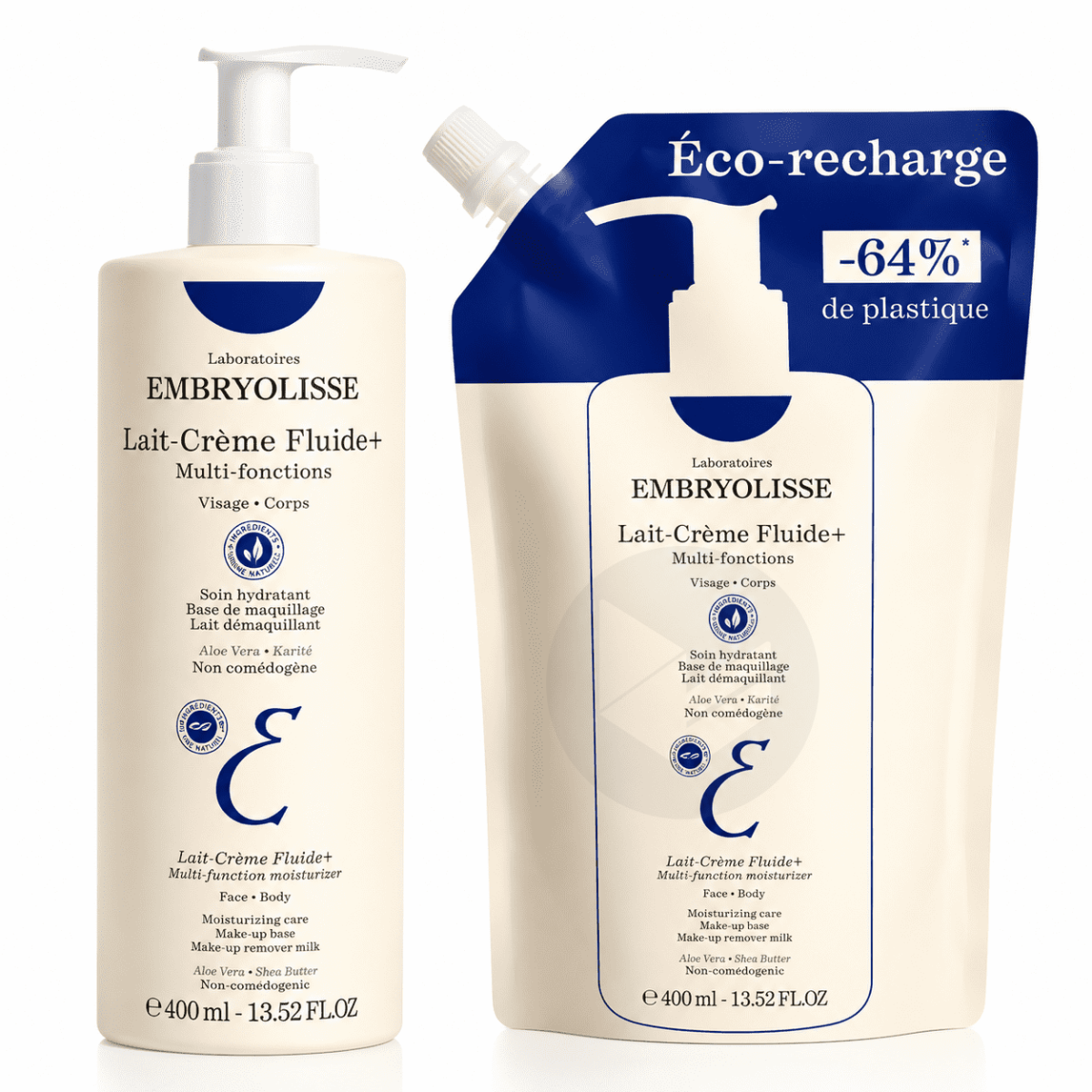 Lait-Crème Fluide+ 400ml + Ecorecharge 400ml