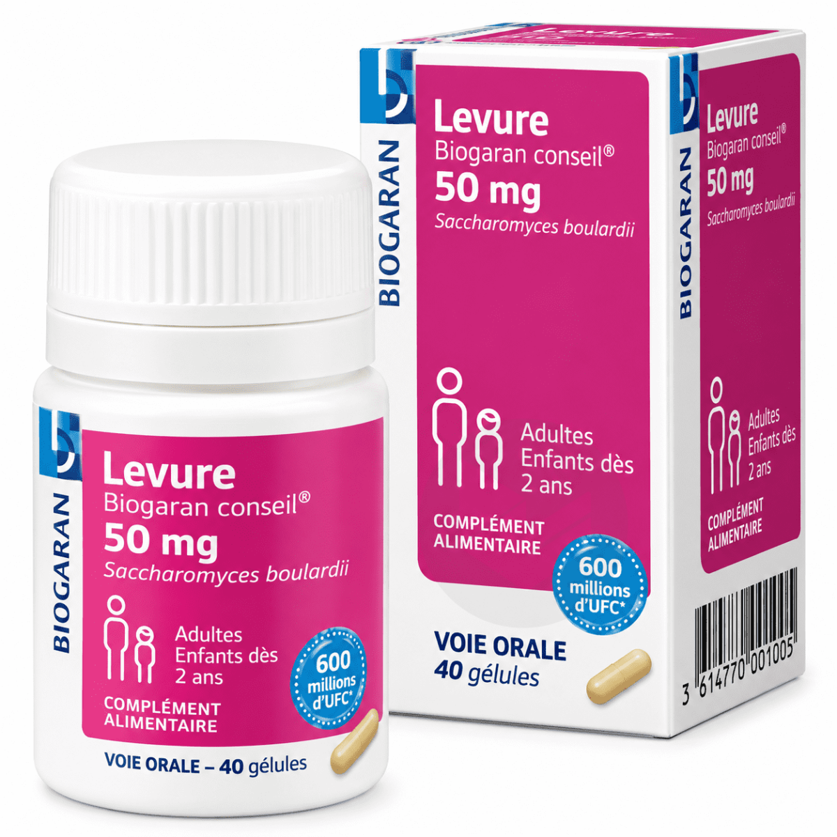 BIOGARAN CONSEIL Levure 50 mg 40 gélules