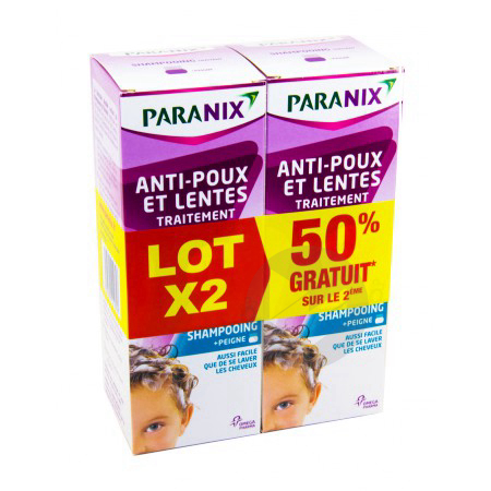 PARANIX Shampooing traitant antipoux 2Fl/200ml+peigne