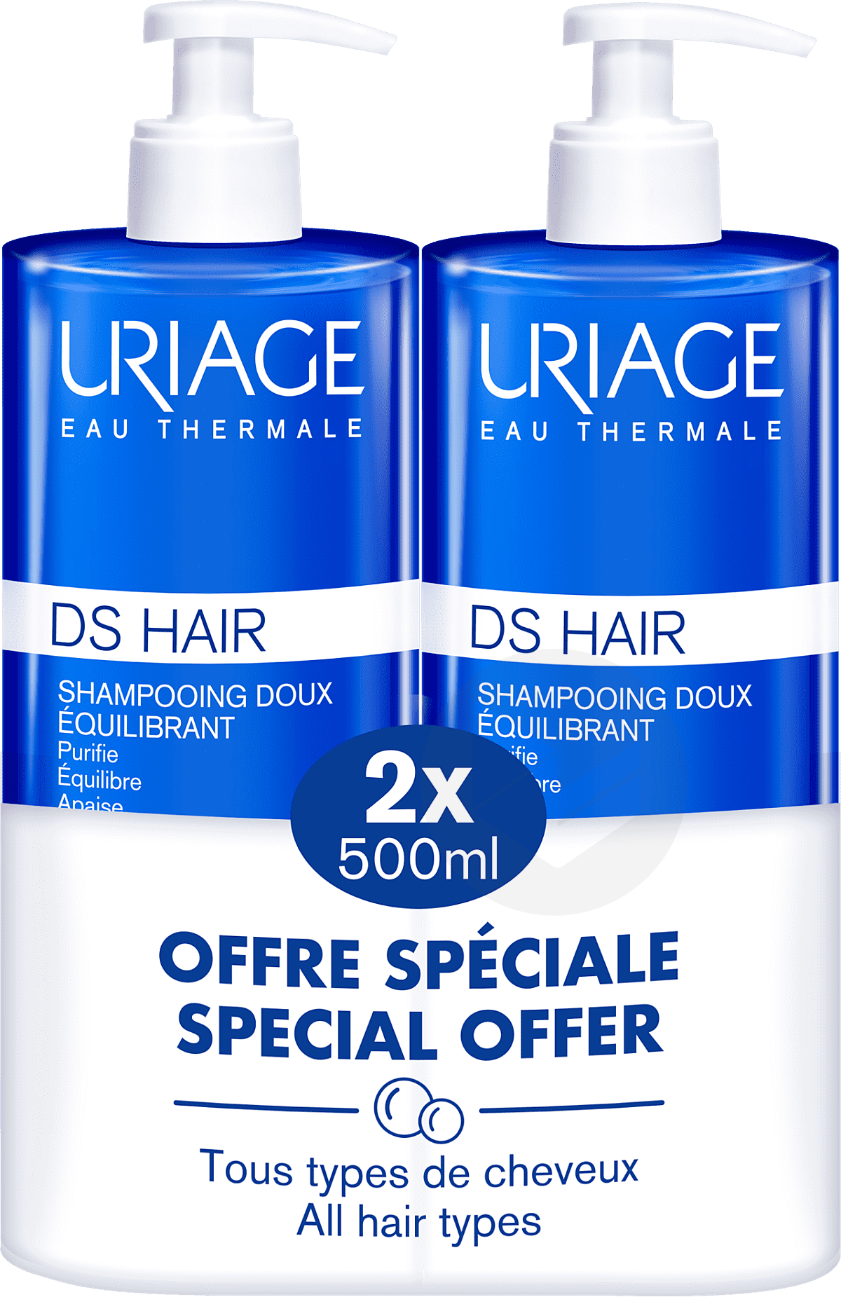 DS Hair Shampooing Doux Équilibrant 2x500ml