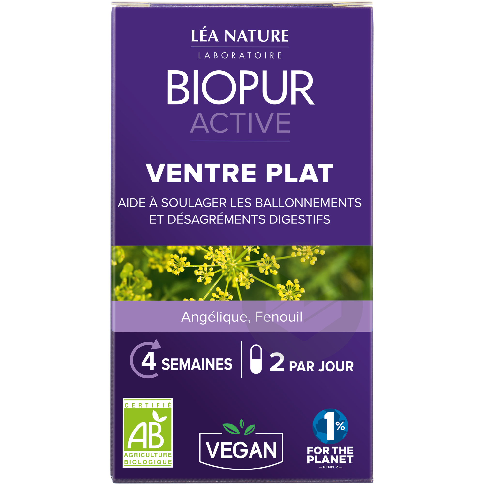 Active gélule végétale Ventre plat Angélique Fenouil