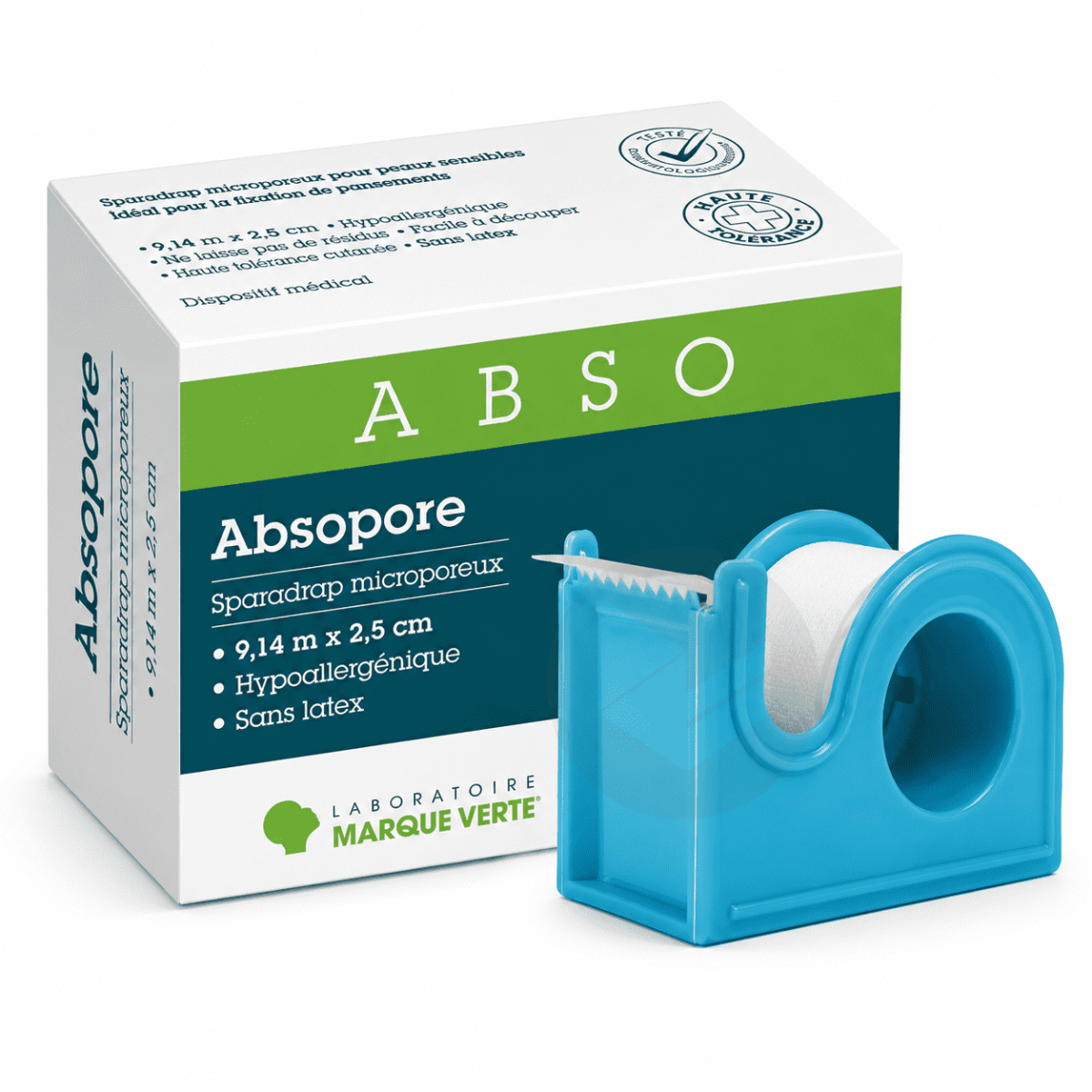 Absopore sparadrap microporeux 9cm x 2,5cm