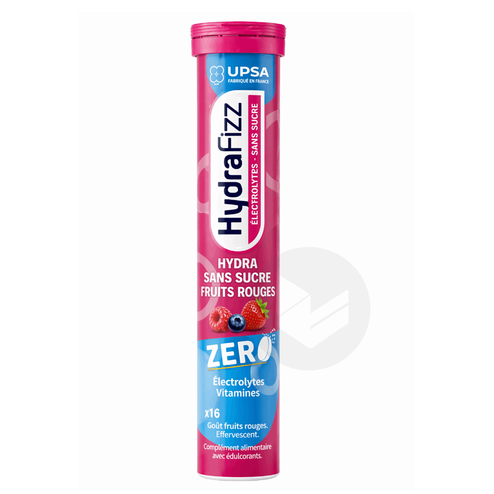 HydraFizz Hydra Sans Sucre Goût Fruits Rouges 16 comprimés