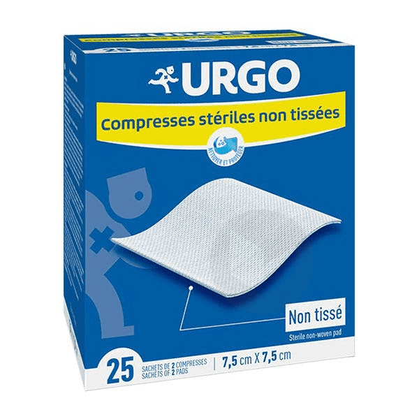 Compresses Stériles Non Tissées 7,5cm x 7,5cm x25