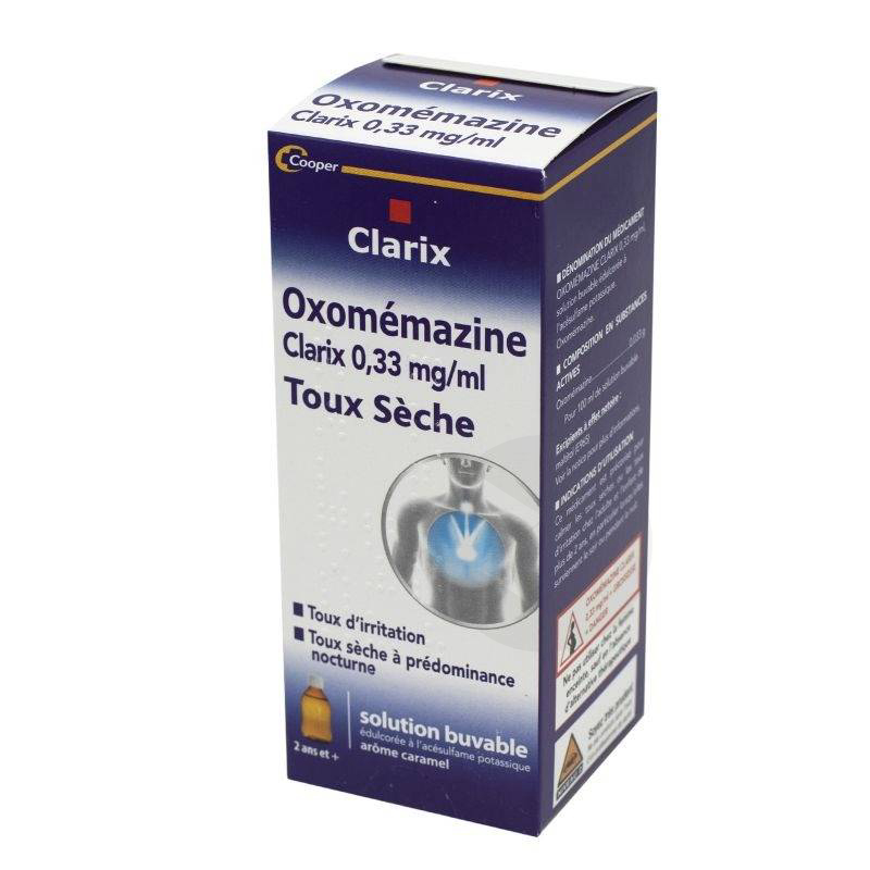 OXOMEMAZINE CLARIX 0,33 mg/ml solution buvable, 150 ml
