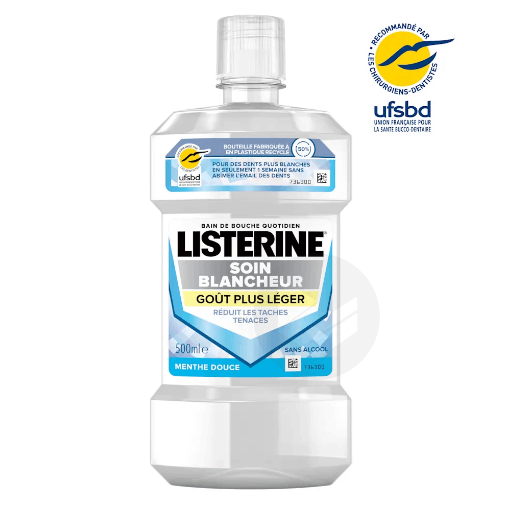 Bain de Bouche LISTERINE Soin Blancheur Goût Plus Léger 500ml