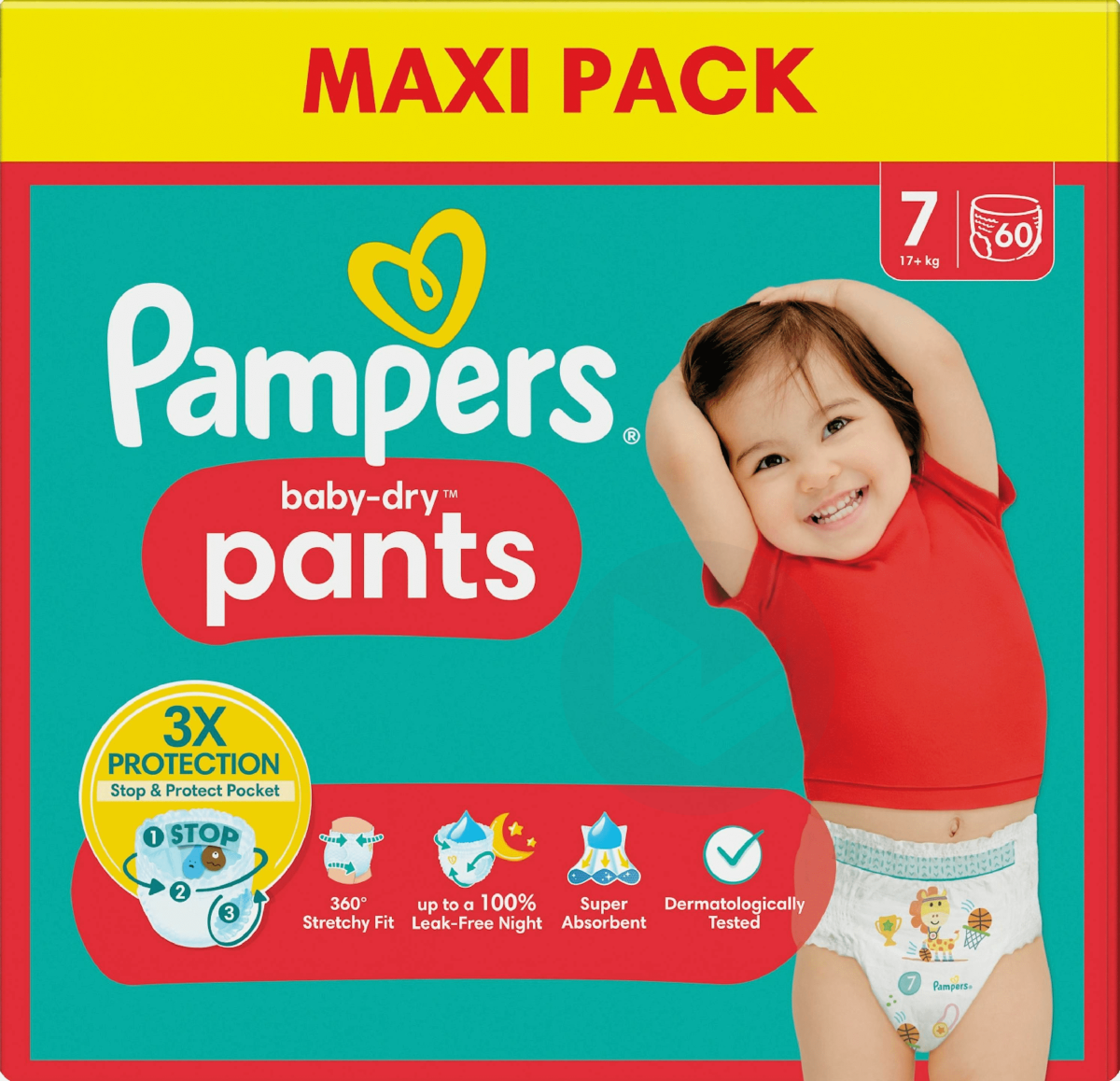 Couches Culottes Bébés Baby-Dry Taille 7 : 15+ kg x60