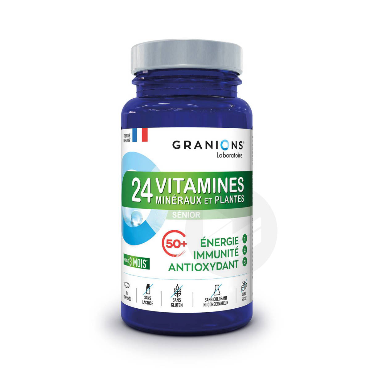 24 Vitamines Minéraux et Plantes 90 comprimés Spcécial Séniors