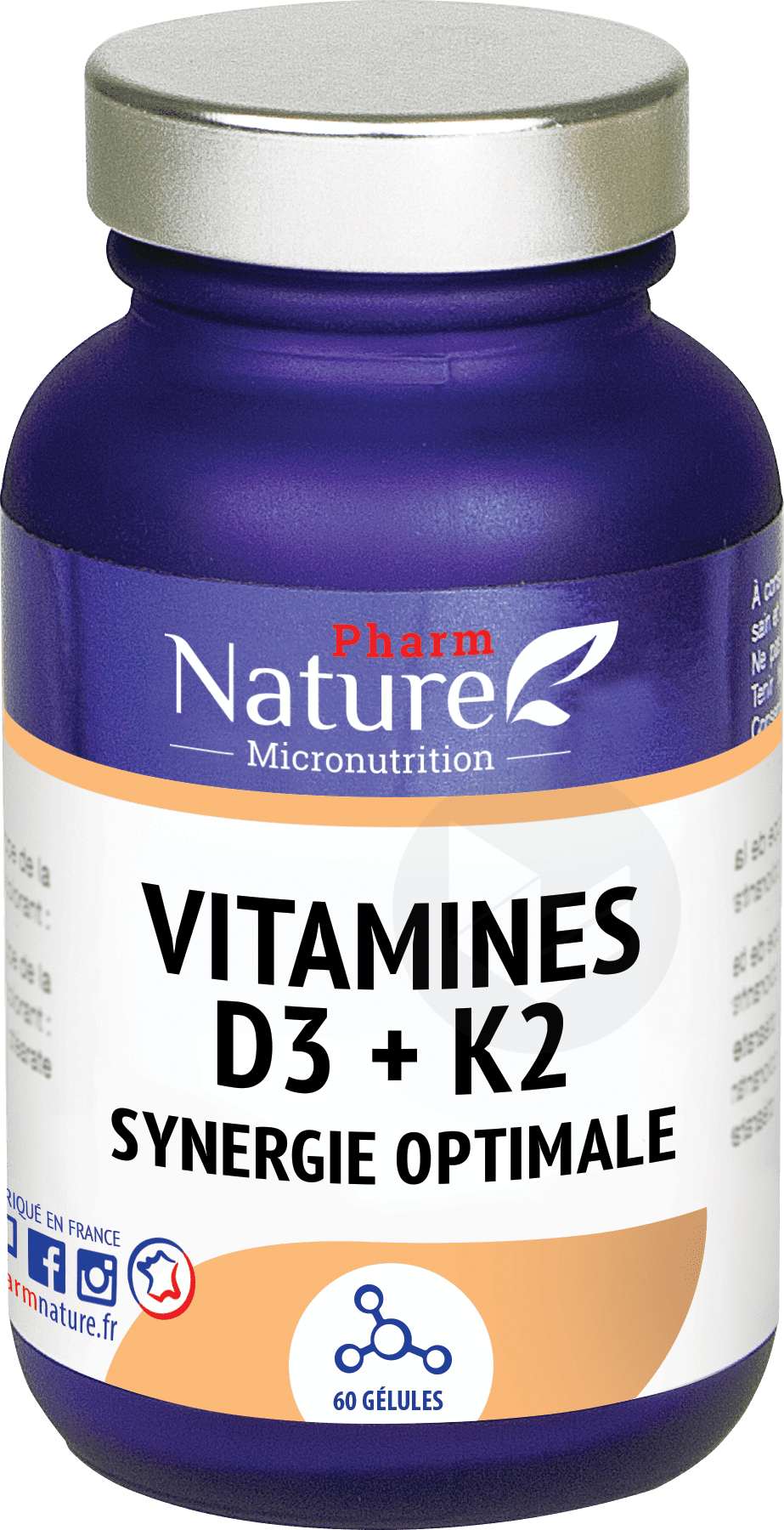 Vitam D3 K2 60 gélules