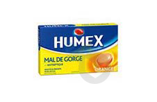 HUMEX 20 mg Pastille pour mal de gorge biclotymol orange (Boîte de 24)