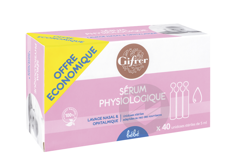 SERUM PHYSIOLOGIQUE GIFRER BOITE DE 40