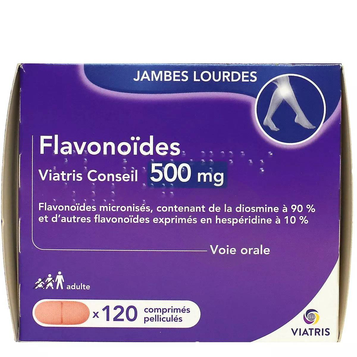 FLAVONOÏDES VIATRIS CONSEIL 500 mg, 120 comprimés pelliculés