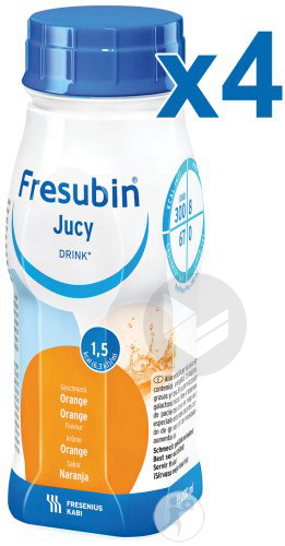 FRESUBIN JUCY DRINK Nutriment orange 4Bouteilles/200ml