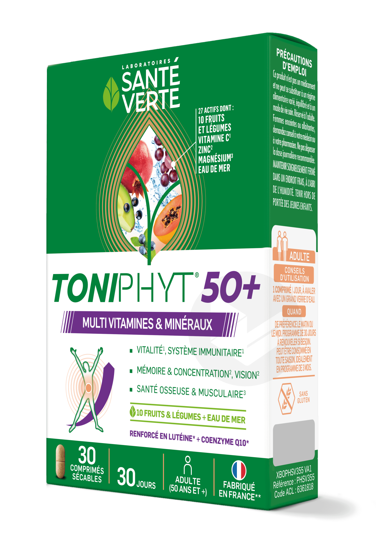 Toniphyt 50+ Multivitamines et Minéraux 30 comprimés
