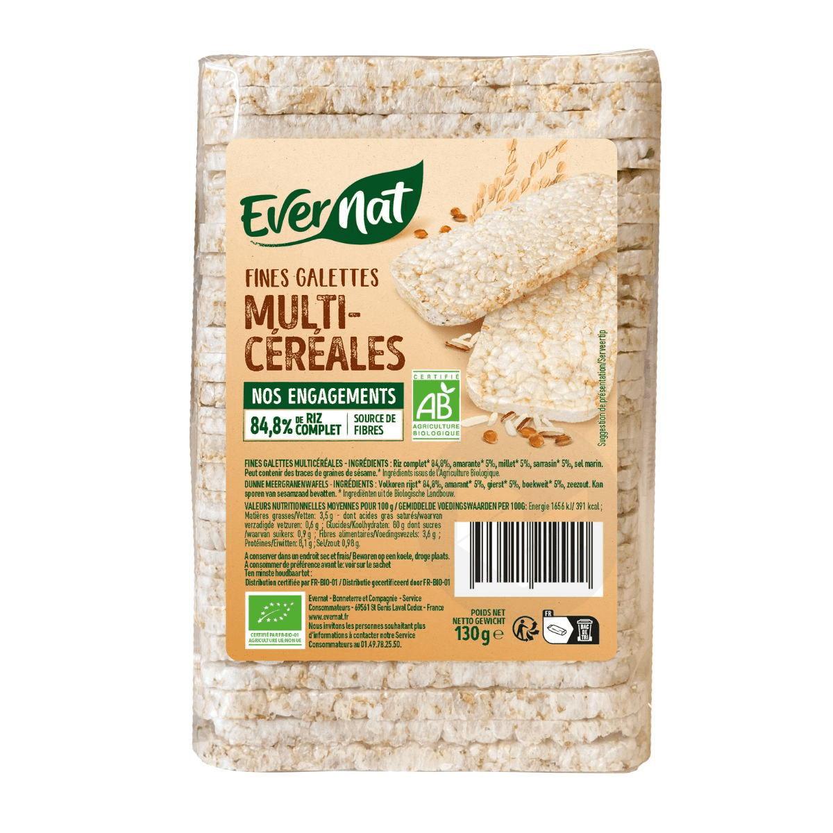 Fines galettes multicereales 130g