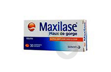 MAXILASE ALPHA-AMYLASE 3000 UCEIP Comprimé enrobé maux de gorge (Boîte de 30)