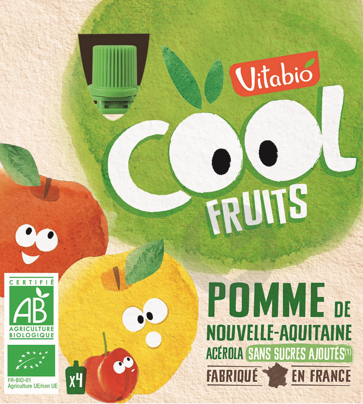 Cool Fruits Pomme 4x90g