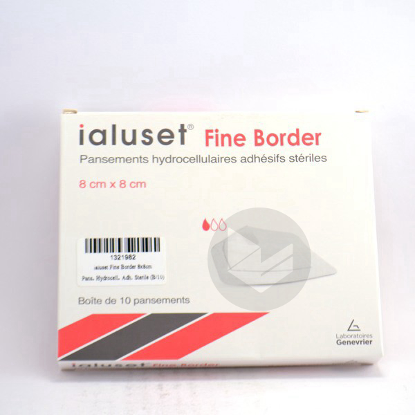 IALUSET FINE BORDER Pans hydrocellulaire adhésif 8x8cm B/10