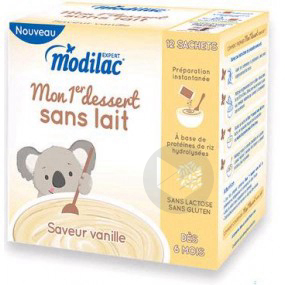 MODILAC EXPERT MON 1ER DESSERT SANS LAIT Prép instantanée vanille 12x18,6g