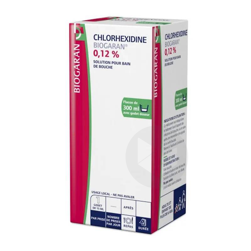 CHLORHEXIDINE BIOGARAN 0,12 % bain de bouche, 300 ml