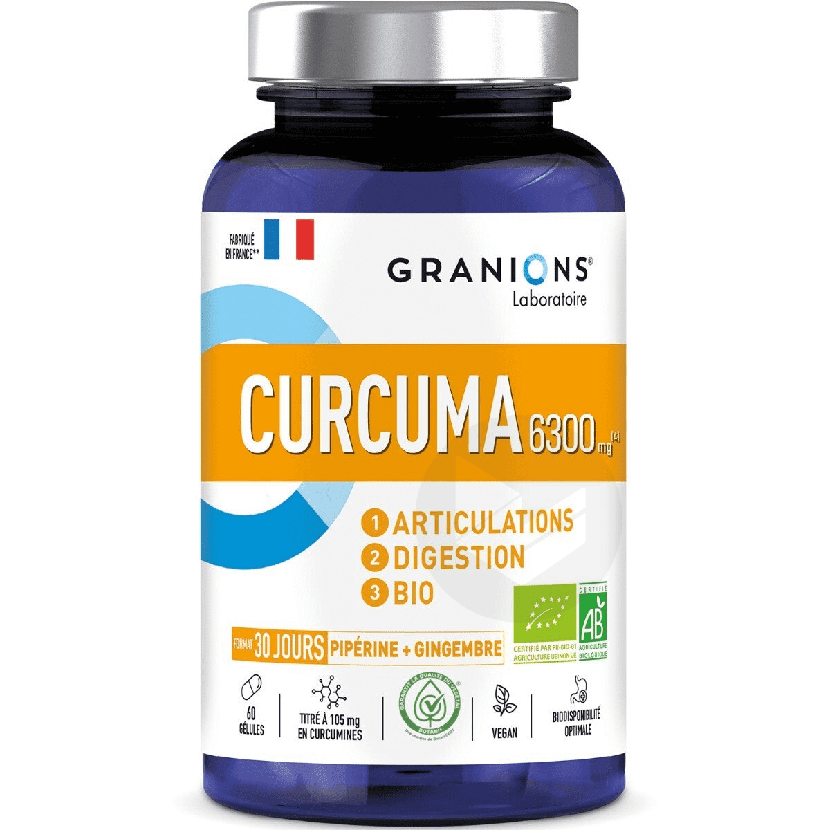 Curcuma 6300mg BIO 60 gélules