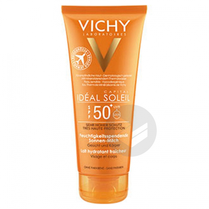 Idéal Soleil Lait hydratant fraîcheur SPF50 format voyage Tube 100ml