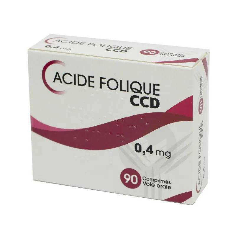 ACIDE FOLIQUE CCD 0,4 mg, 90 comprimés