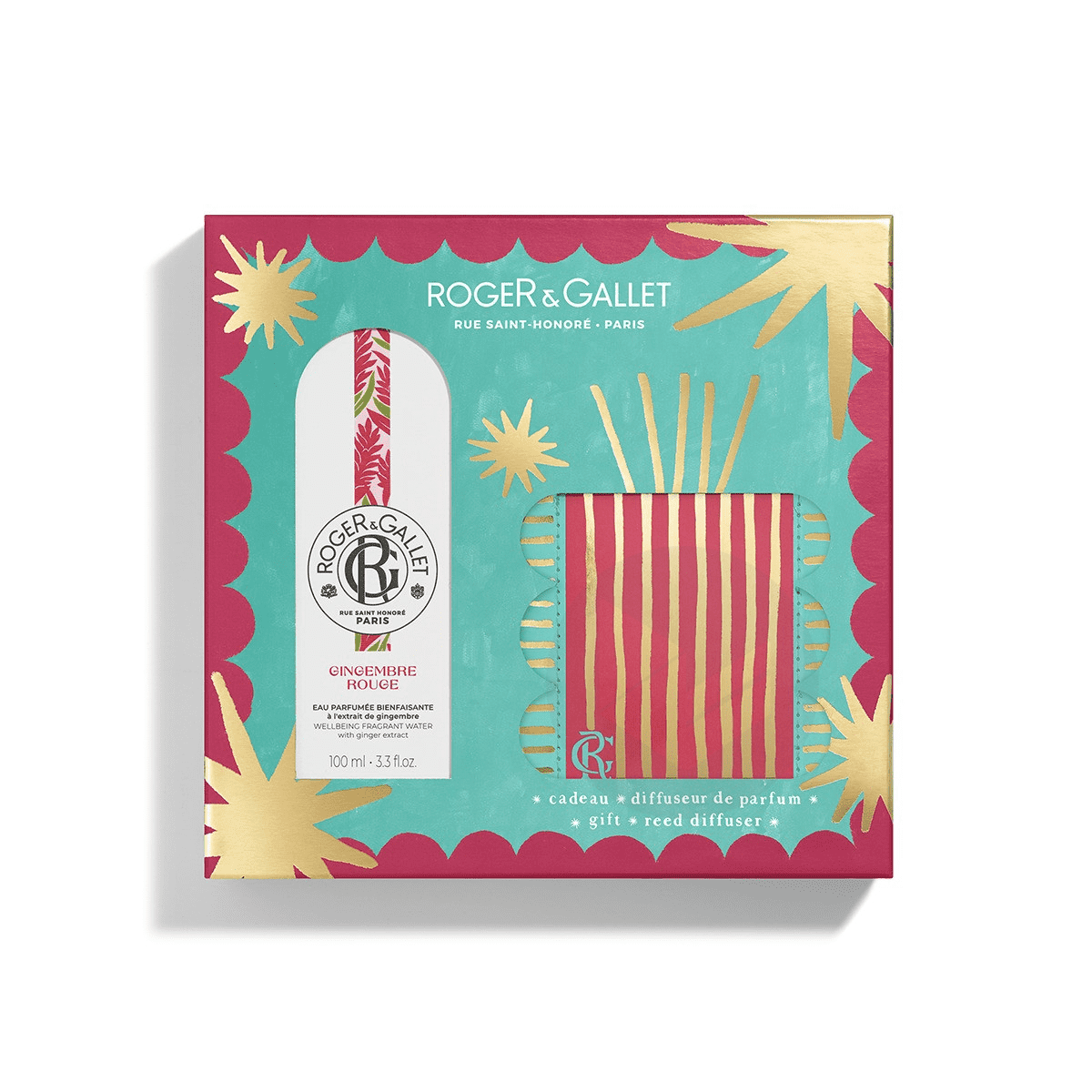 Coffret Noël Diffuseur + Eau Parfumée 100 ml Gingembre Rouge