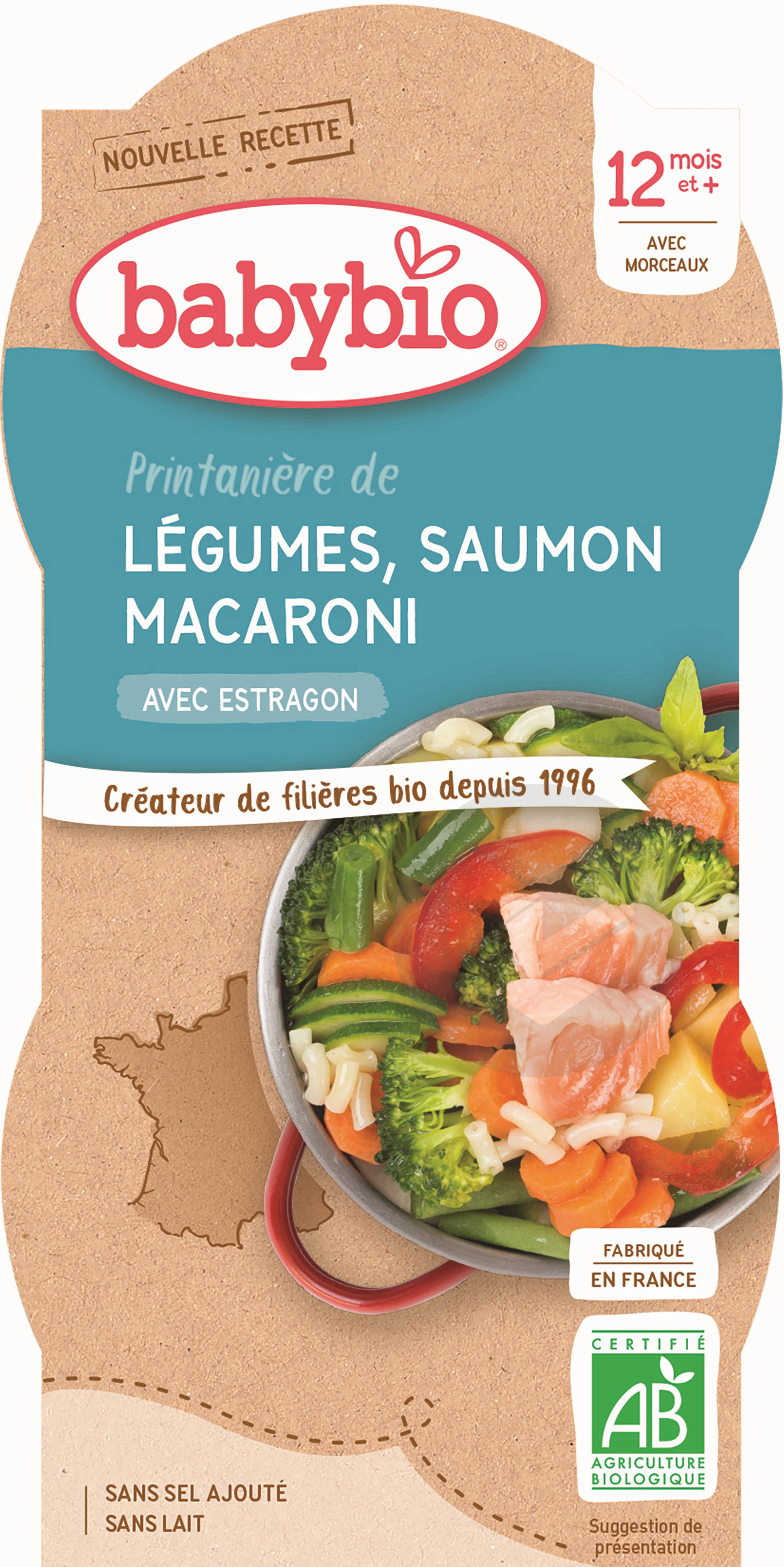 BABYBIO Bol Légumes Saumon Macaroni