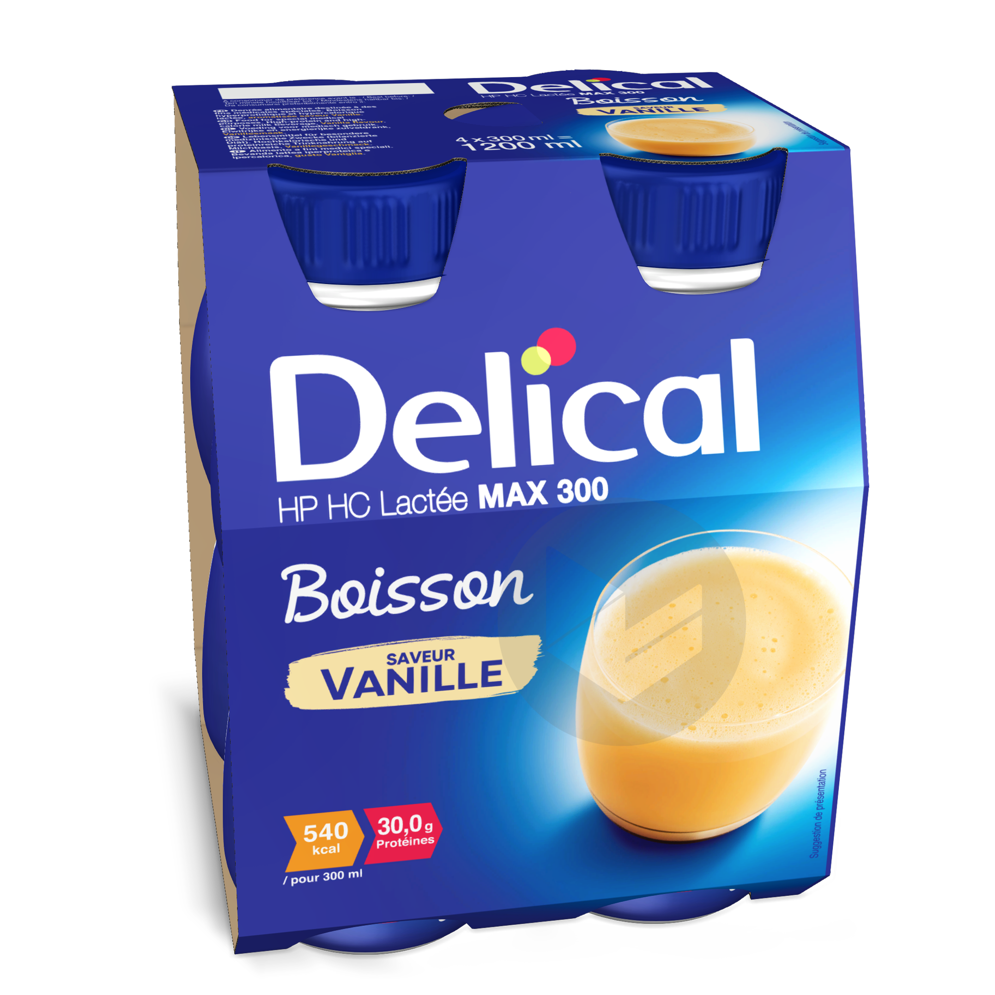 DELICAL Boisson HP HC MAX 300 Lactée Vanille 4x300ml
