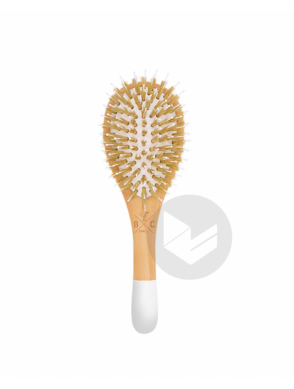 Brosse en bois démêlante et lissante petit format picots sanglier/nylon