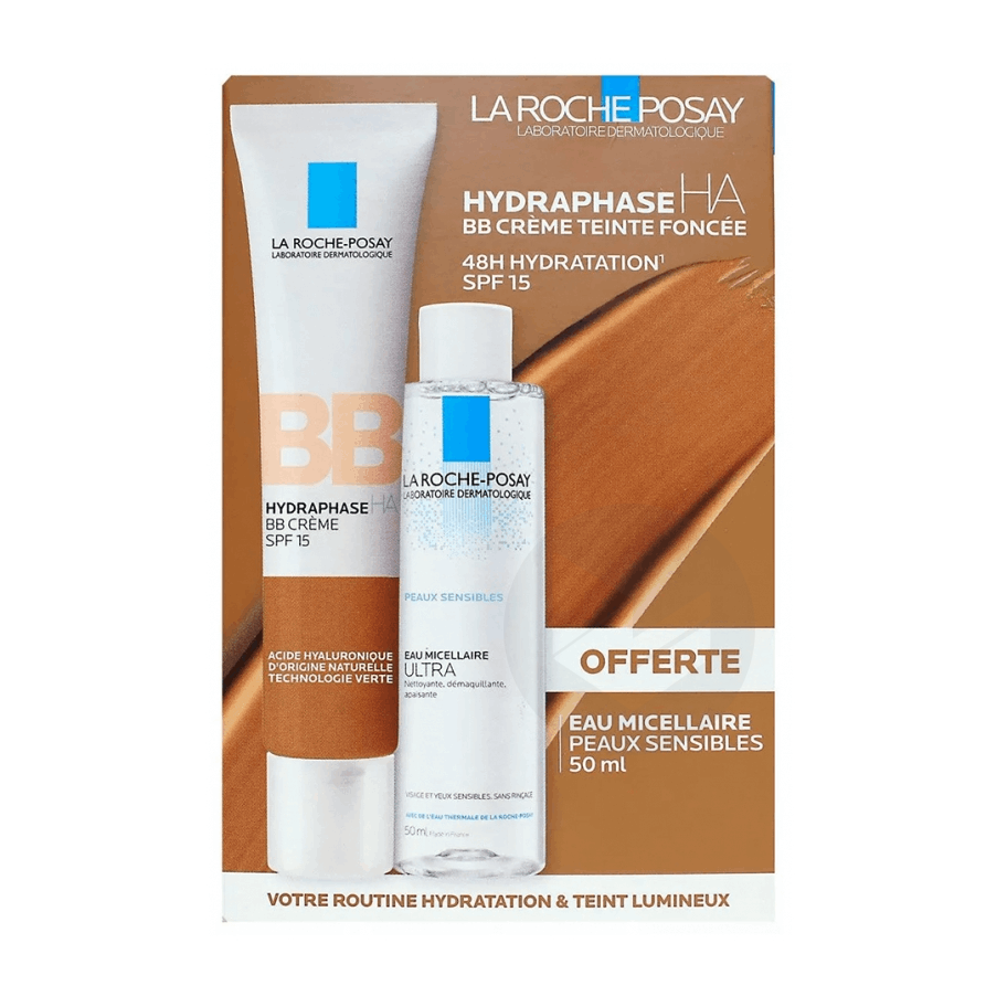 Hydraphase HA BB Crème SPF15 Teinte Foncée 40ml + Eau Micellaire 50ml Offerte