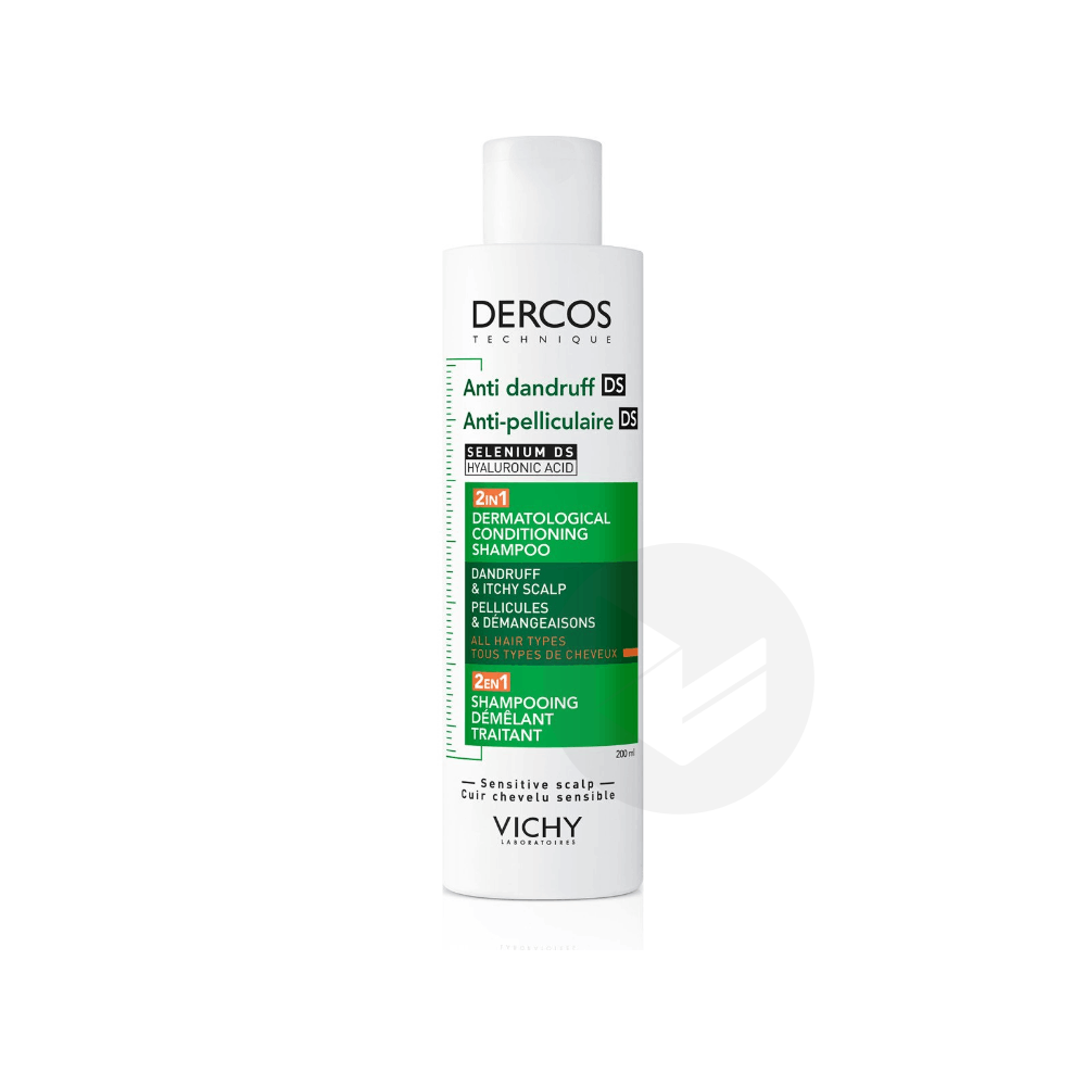 Dercos Anti-pelliculaire DS Shampooing 2en1 Petit Format 200ml