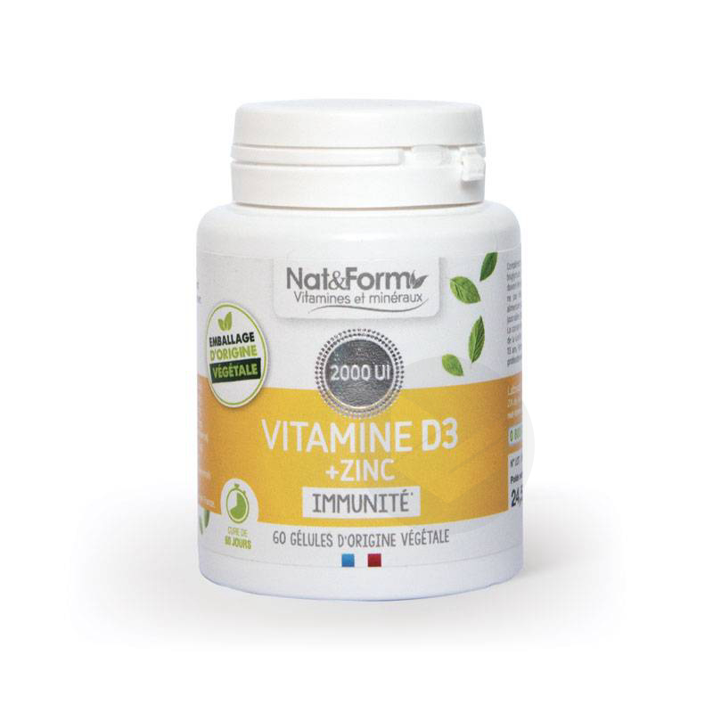 Vitamine D3+Zinc 60 gélules
