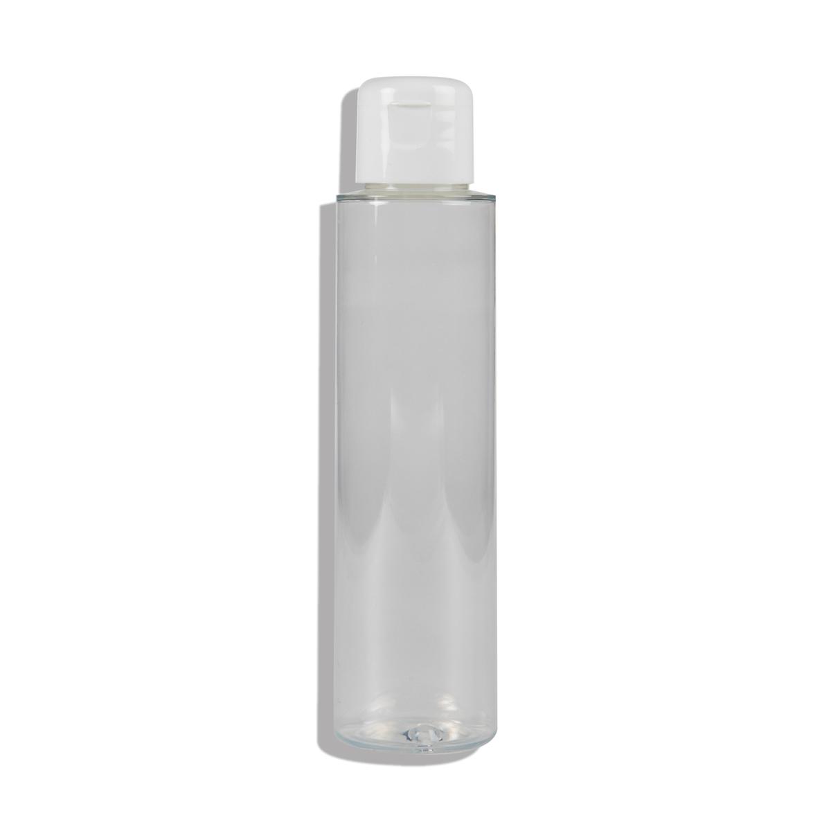 Flacon PET transparent avec capsule service blanche 100 ml