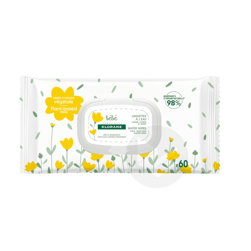 Lingettes nettoyantes à l'eau x60