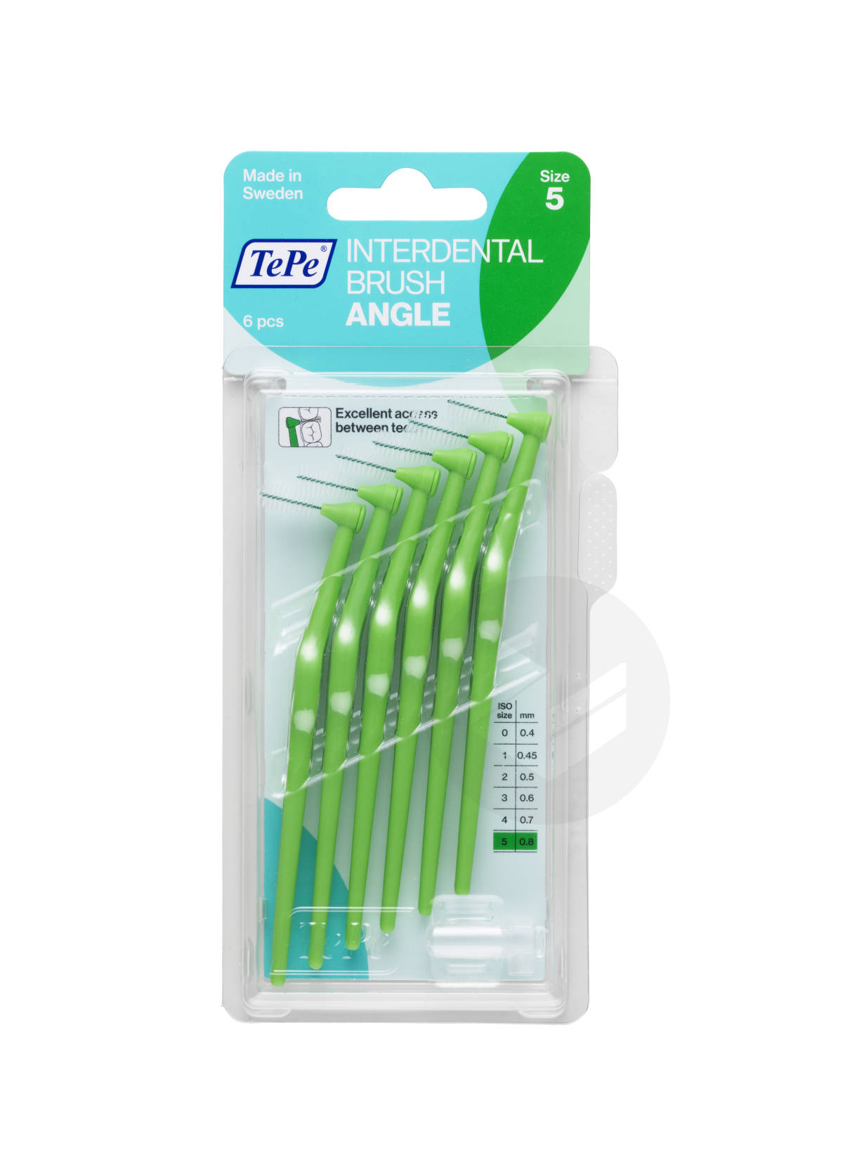 Brossettes Interdentaires Angle vert 0.8mm ISO 5 x6