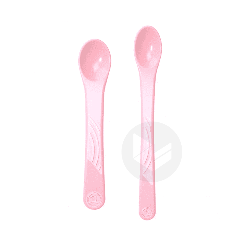 Cuillères d'alimentation 4m+ Rose x2