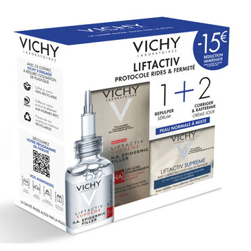 Coffret Liftactiv Duo Sérum HA Epidermic Filler + Crème jour Peaux Normales à mixtes