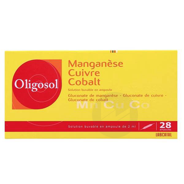 MANGANESE-CUIVRE-COBALT OLIGOSOL solution buvable, 28 ampoules