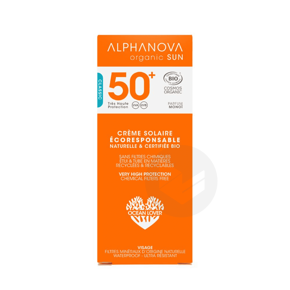 Crème solaire certifiée bio très haute protection SPF50+ 50g