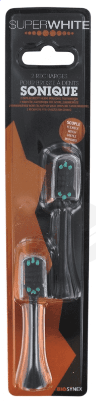 Recharges pour brosse à dents sonique Noir x2