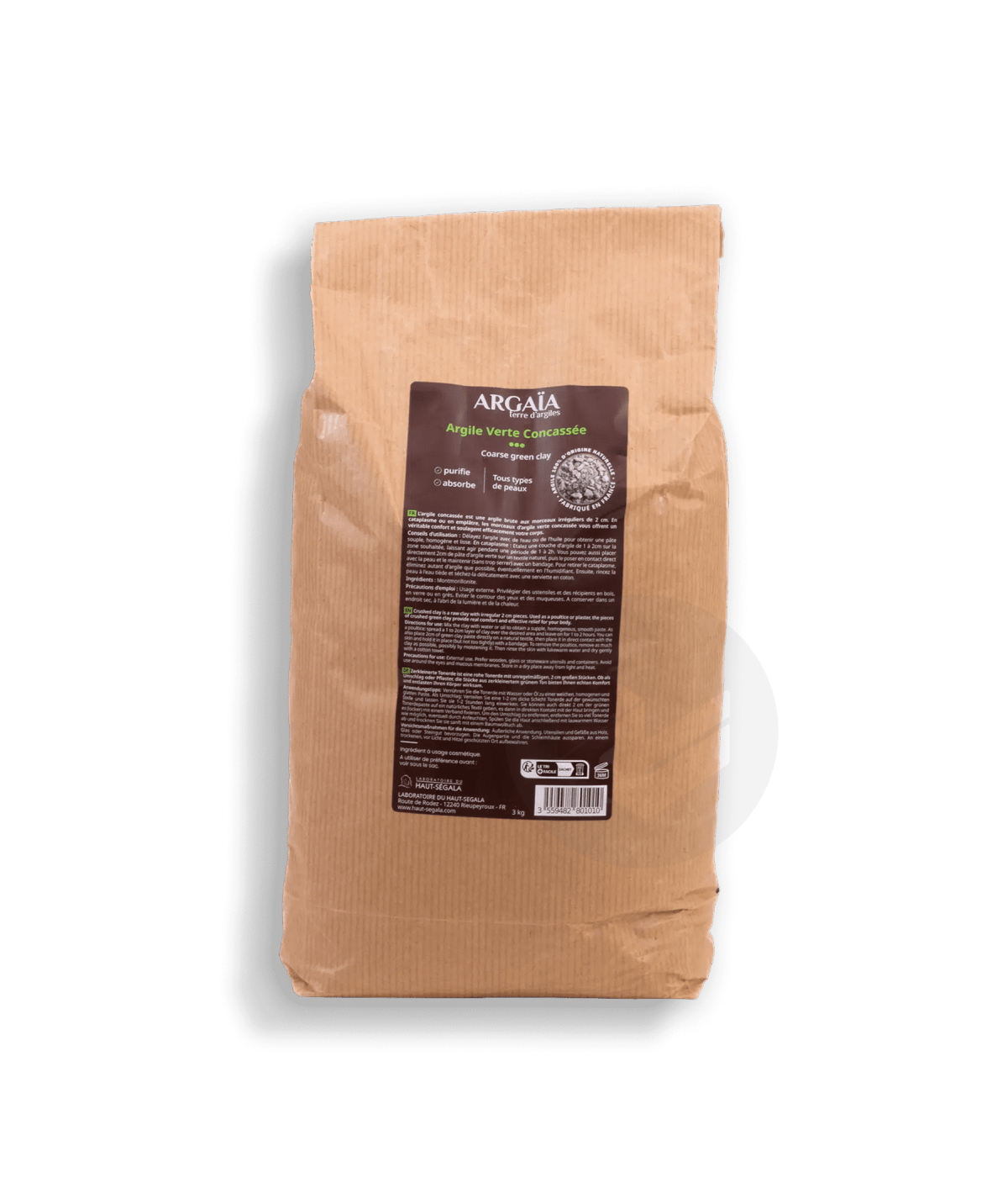 Argile Verte concassée naturelle 3kg