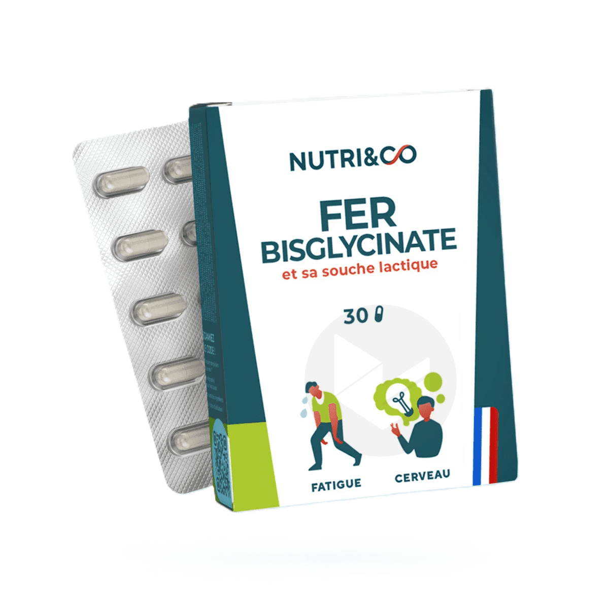Fer Bisglycinate et sa Souche Lactique 30 gélules