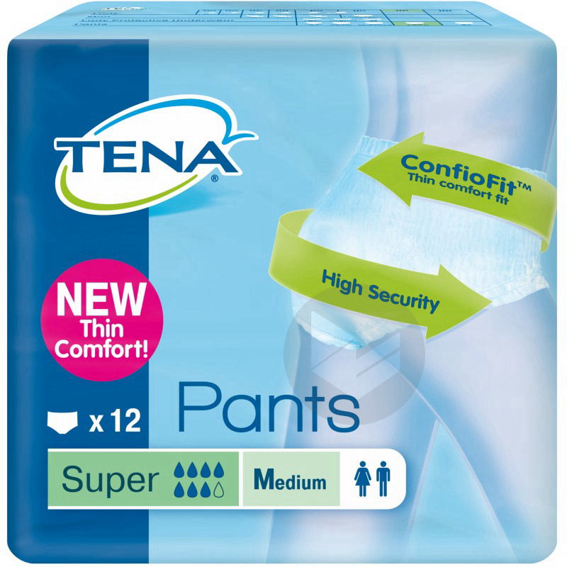 TENA PANTS SUPER Slip absorbant incontinence urinaire médium Sac/12