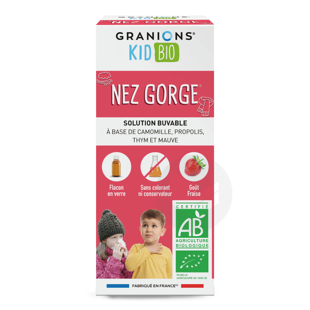 Kid Bio Nez Gorge Goût Fraise 125ml