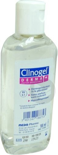 CLINOGEL DERMA + Gel hydroalcoolique mains sans rinçage Fl/100ml