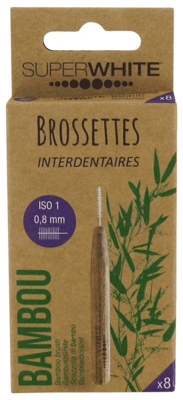 Brossettes Interdentaires Bambou 0,8 mm 8 unités