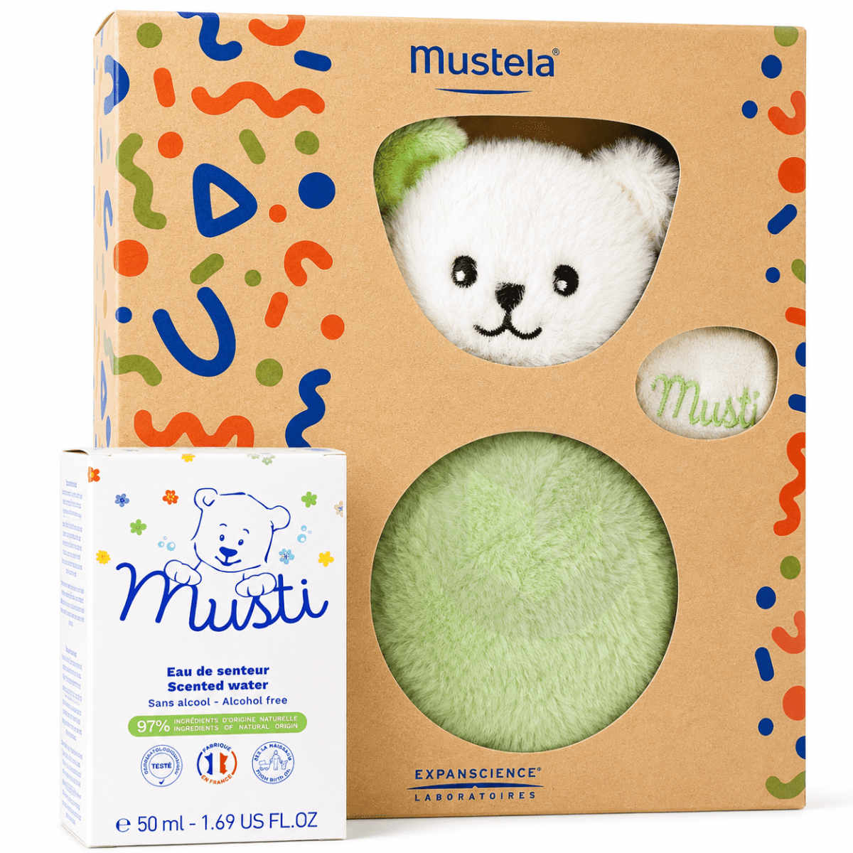 Coffret Musti Bébé Peluche Vert